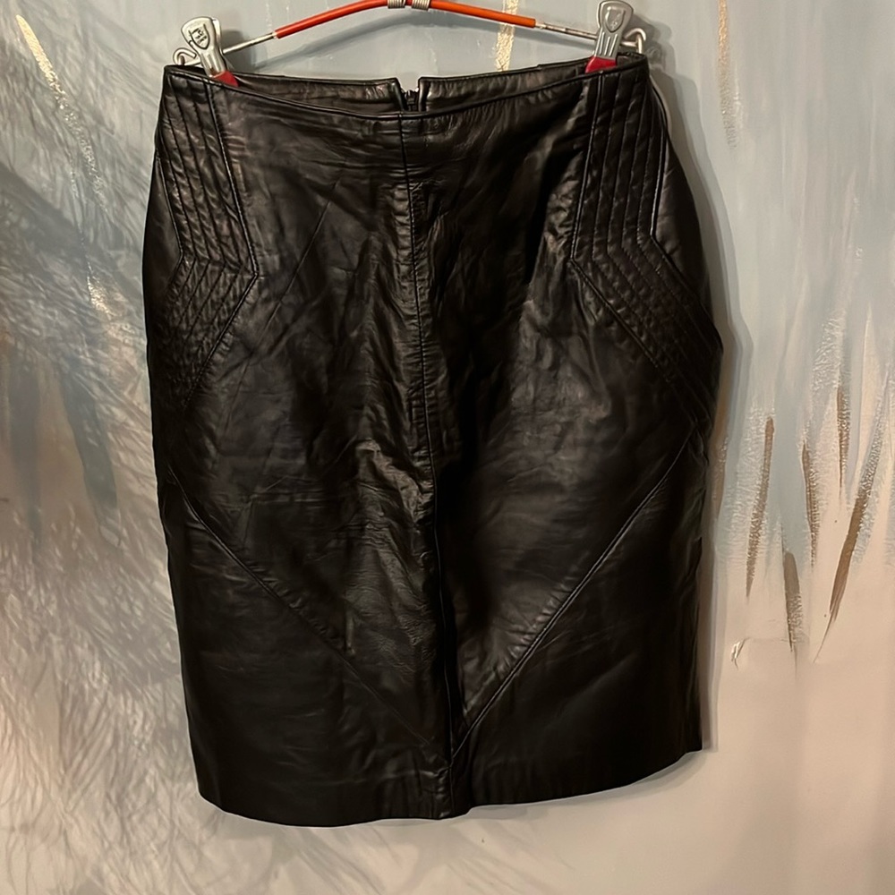 1980's Leather Tibor Skirt Genuine Wiggle Skirt Size 4